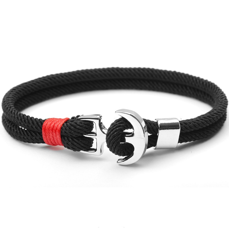 Anchor Hook Nylon Polyester Rope Bracelet 